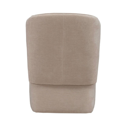 Accent Dining Chair with Castors - Rounded Arm - Wicker Upholstry