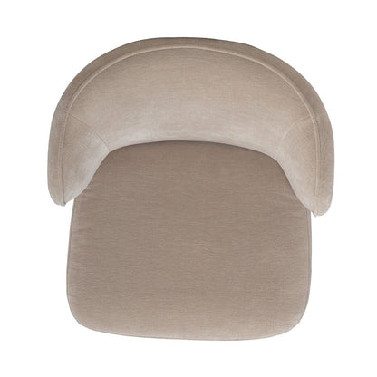 Accent Dining Chair with Castors - Rounded Arm - Wicker Upholstry