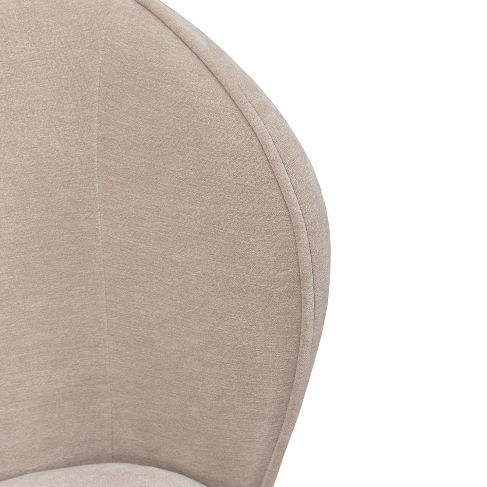 Accent Dining Chair with Castors - Rounded Arm - Wicker Upholstry