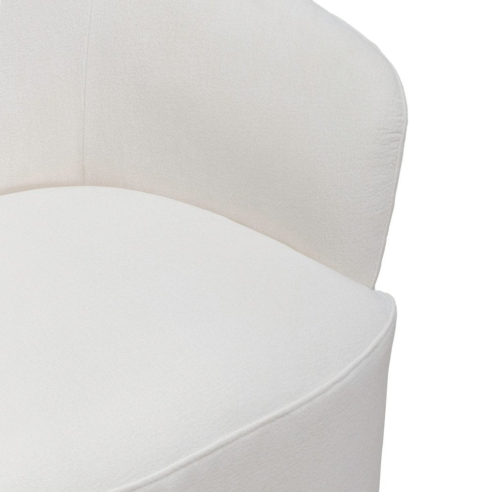 Accent Dining Chair with Castors - Squared Arm - Ivory Upholstry