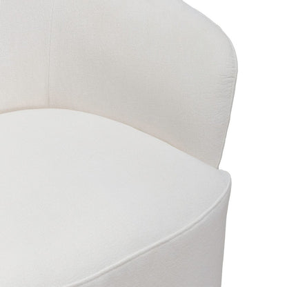 Accent Dining Chair with Castors - Squared Arm - Ivory Upholstry