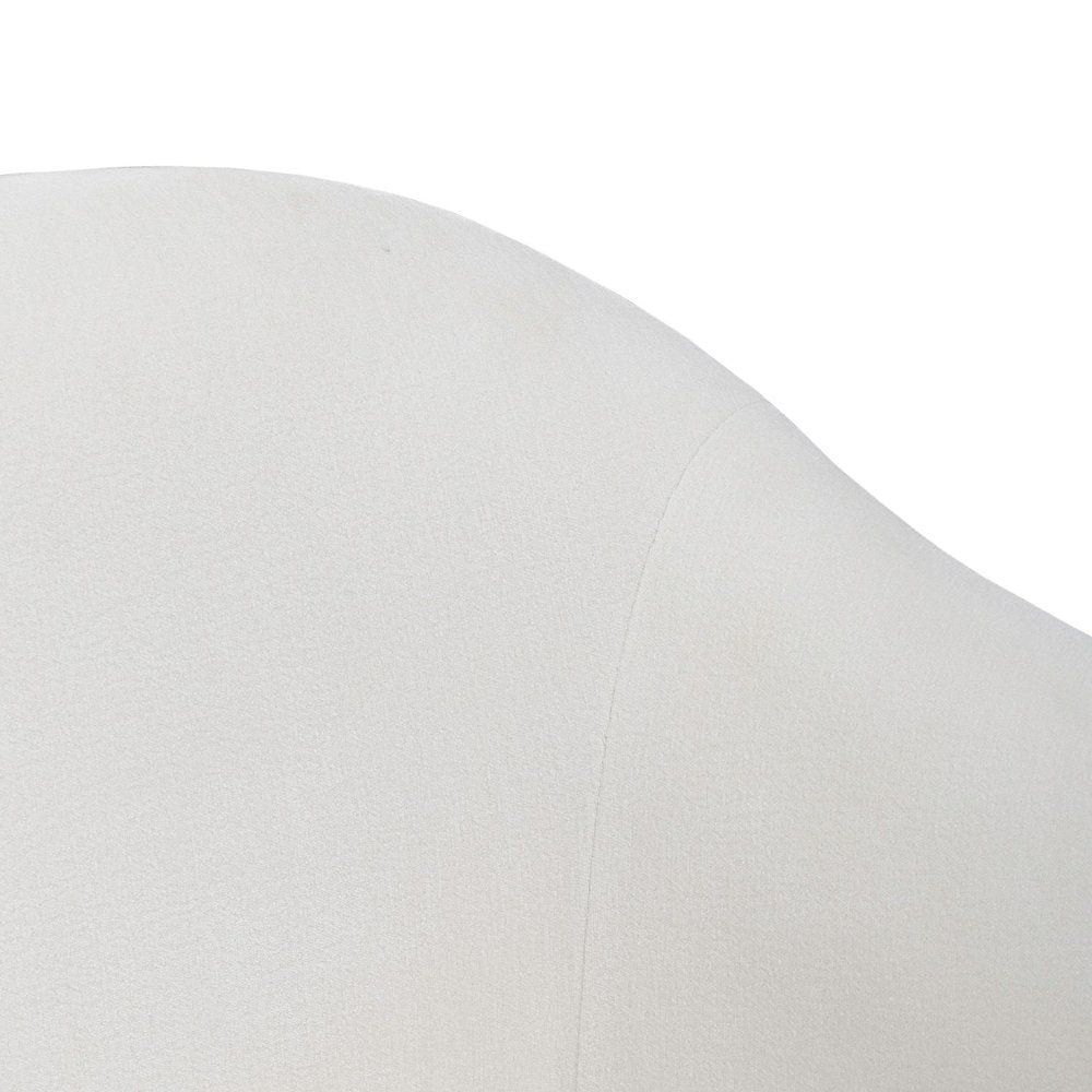 Accent Dining Chair with Castors - Squared Arm - Ivory Upholstry