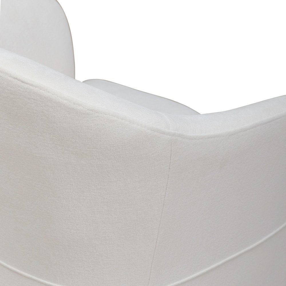 Accent Dining Chair with Castors - Squared Arm - Ivory Upholstry