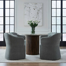 Accent Dining Chair with Castors - Squared Arm - Sapphire Upholstry