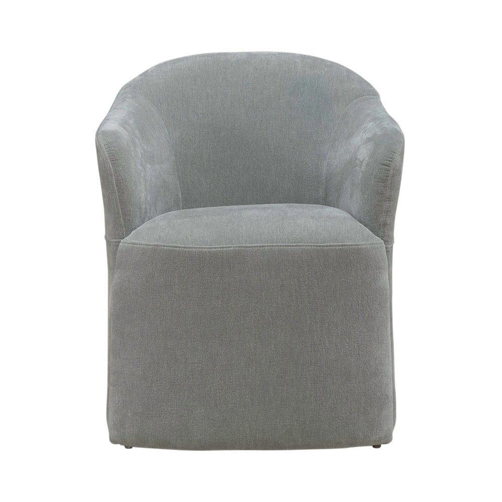 Accent Dining Chair with Castors - Squared Arm - Sapphire Upholstry