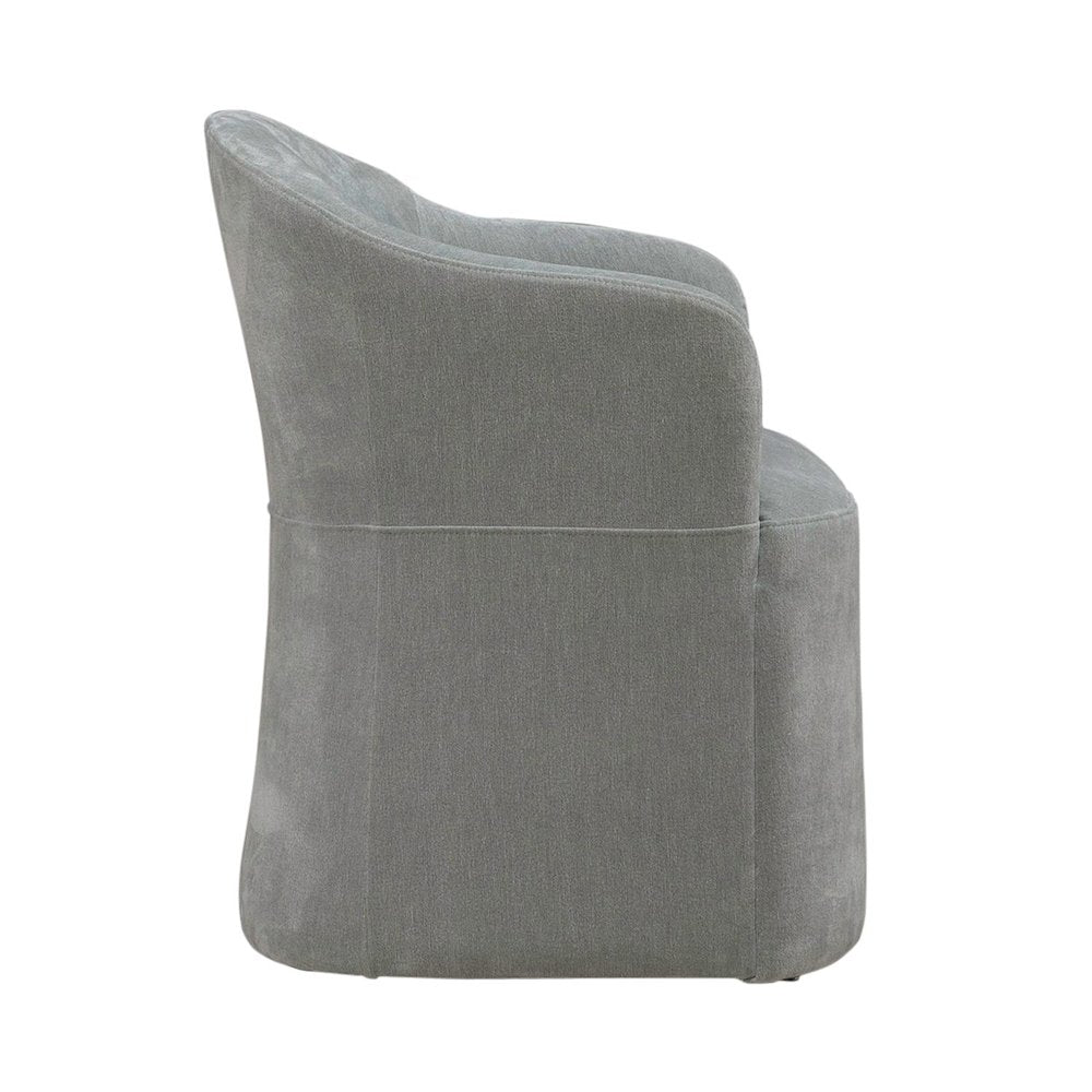Accent Dining Chair with Castors - Squared Arm - Sapphire Upholstry