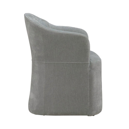 Accent Dining Chair with Castors - Squared Arm - Sapphire Upholstry