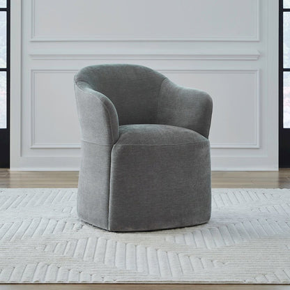Accent Dining Chair with Castors - Squared Arm - Sapphire Upholstry