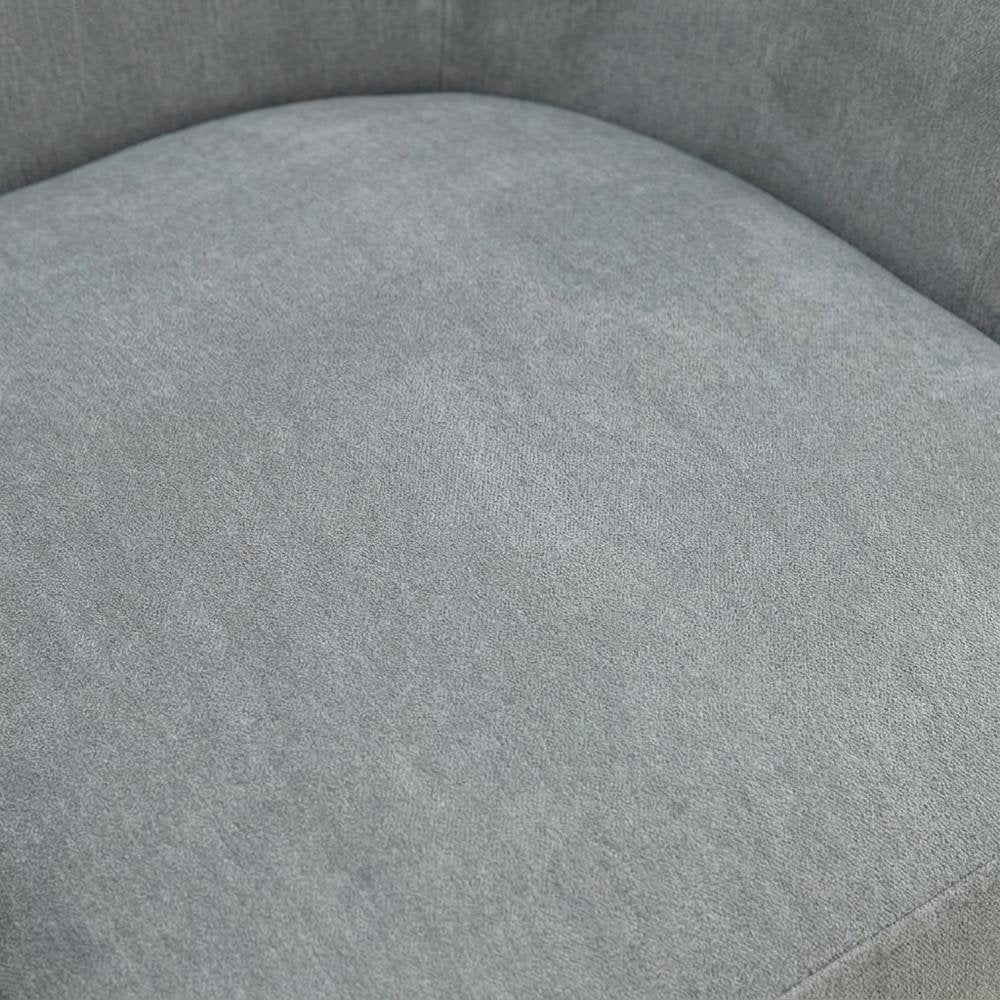 Solid Wood Upholstered Accent Dining Chair with Castors, Eclectic Style, Gray