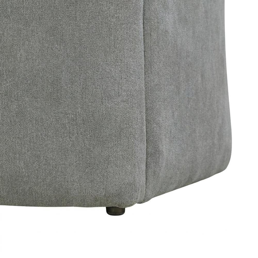 Solid Wood Upholstered Accent Dining Chair with Castors, Eclectic Style, Gray