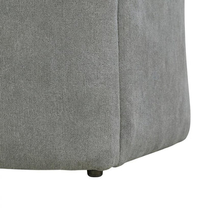Solid Wood Upholstered Accent Dining Chair with Castors, Eclectic Style, Gray