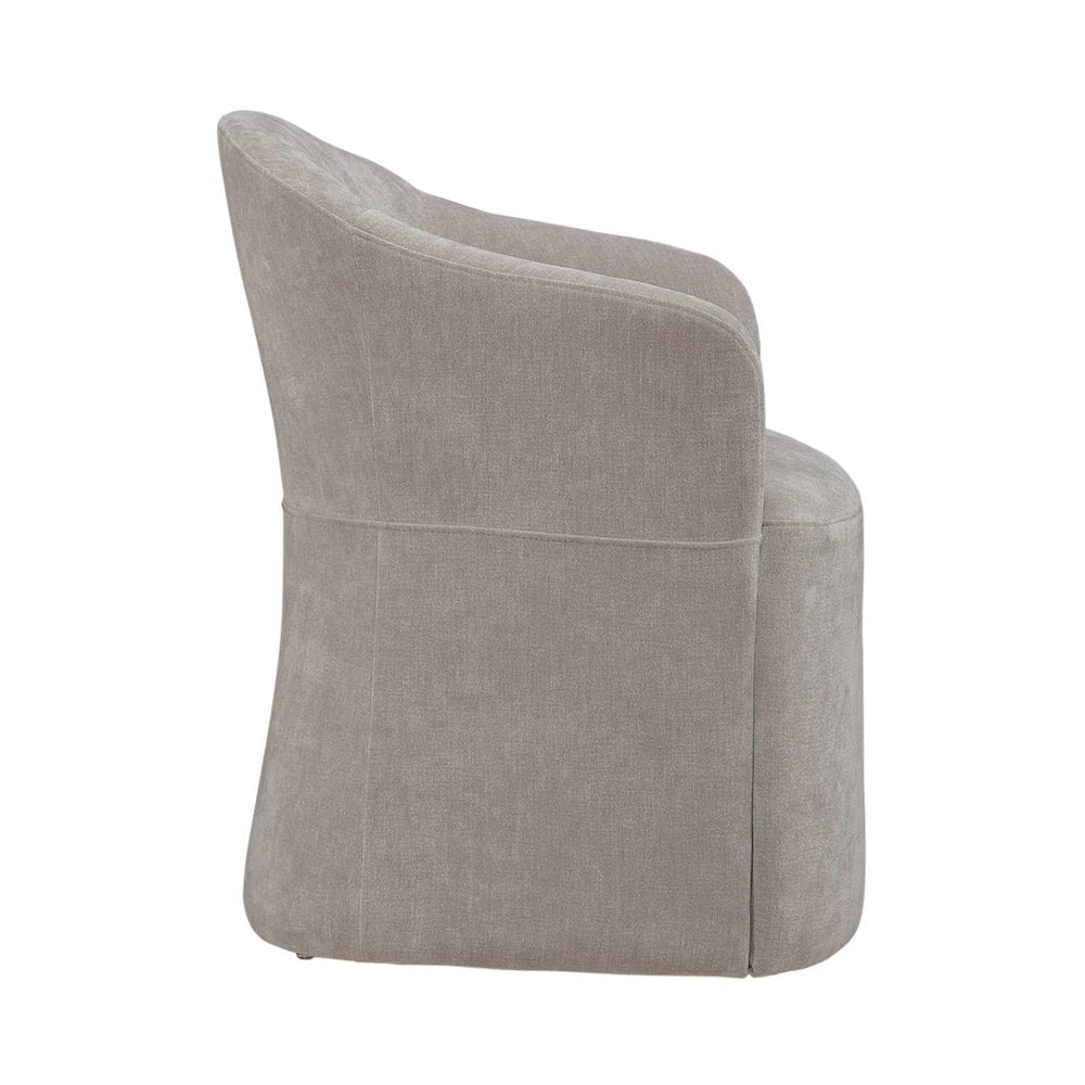 Accent Dining Chair with Castors - Squared Arm - Truffle Upholstry