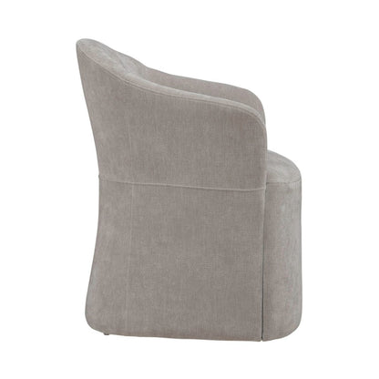 Accent Dining Chair with Castors - Squared Arm - Truffle Upholstry