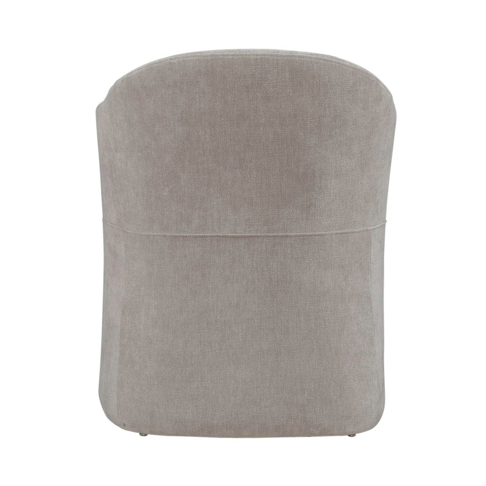 Accent Dining Chair with Castors - Squared Arm - Truffle Upholstry