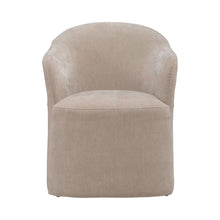 Accent Dining Chair with Castors - Squared Arm - Wicker Upholstry