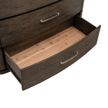 California King Panel Bed LED Touch Light, Dresser & Mirror, Chest