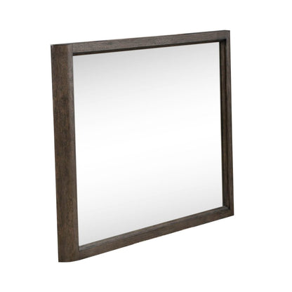 Cascade Falls Mirror for Bedroom Dresser Mount - Satin Espresso Oak