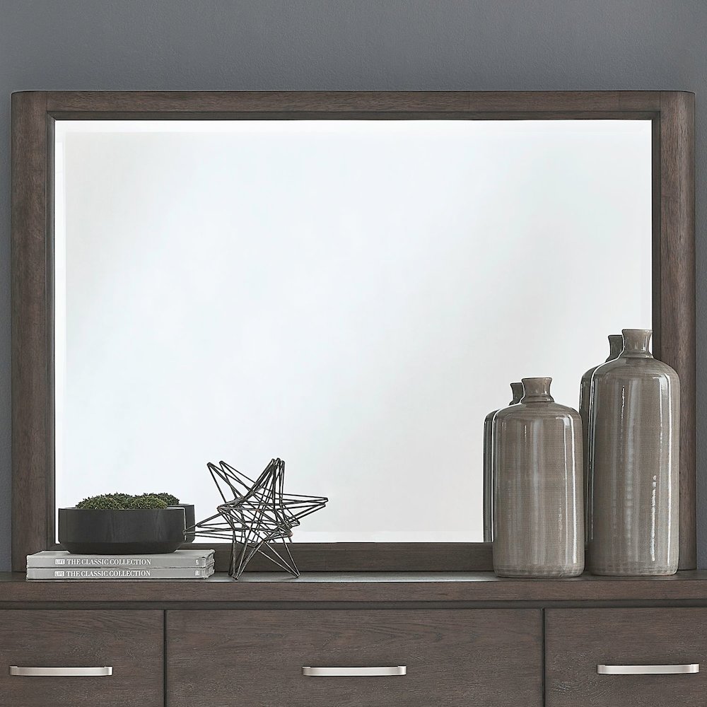 Cascade Falls Mirror for Bedroom Dresser Mount - Satin Espresso Oak
