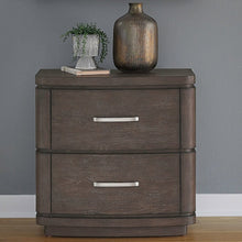 Drawer Nightstand with Charging Station - A/C, USB, USB-C - Satin Espresso Oak
