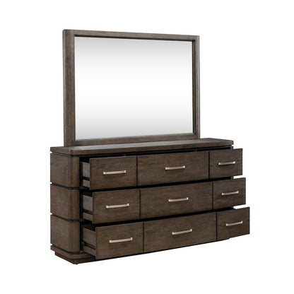 Cascade Falls Bedroom Dresser & Mirror  - Satin Espresso