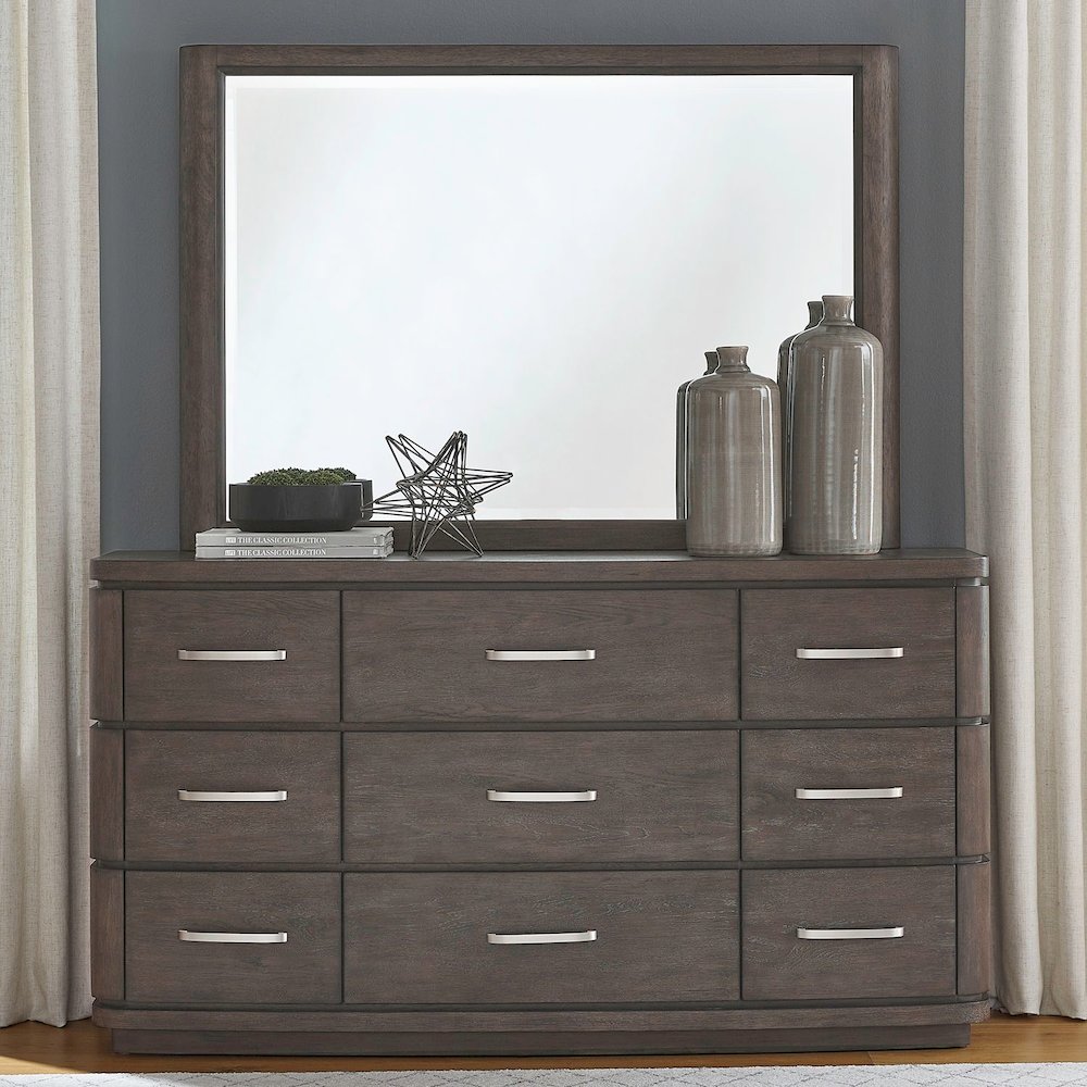 Cascade Falls Bedroom Dresser & Mirror  - Satin Espresso