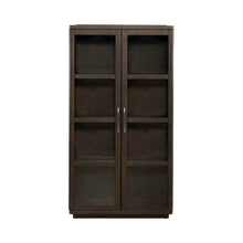 Cascade Falls Display Cabinet for Dining Room with LED Light- Satin Espresso