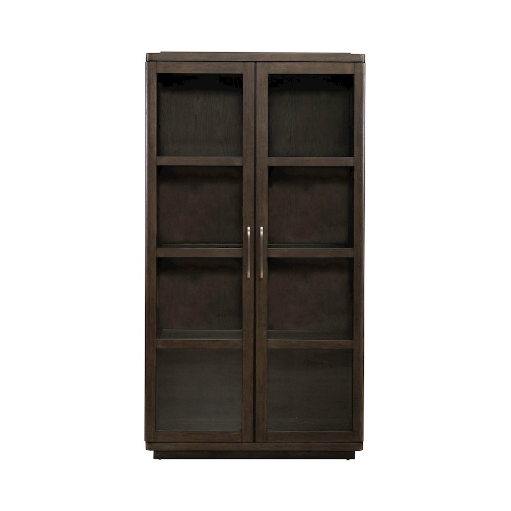 Cascade Falls Display Cabinet for Dining Room with LED Light- Satin Espresso