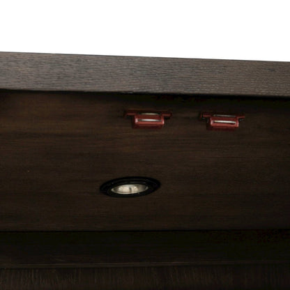 Cascade Falls Display Cabinet for Dining Room with LED Light- Satin Espresso