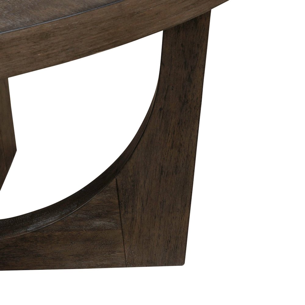 Cascade Pedestal Table for Dining Room with Removable Leaf - Satin Espresso Oak