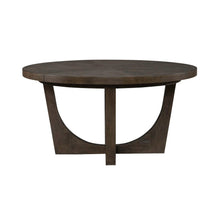 Cascade Pedestal Table for Dining Room with Removable Leaf - Satin Espresso Oak