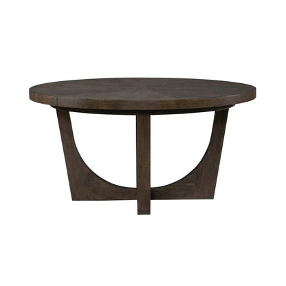 Cascade Pedestal Table for Dining Room with Removable Leaf - Satin Espresso Oak