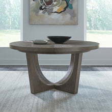 Cascade Pedestal Table for Dining Room with Removable Leaf - Satin Espresso Oak