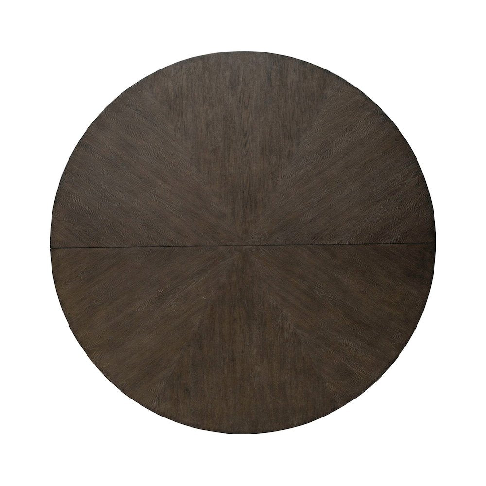 Cascade Pedestal Table for Dining Room with Removable Leaf - Satin Espresso Oak