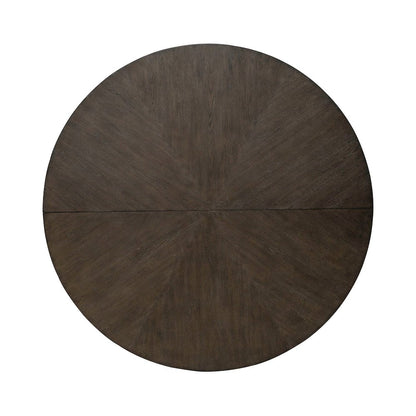 Cascade Pedestal Table for Dining Room with Removable Leaf - Satin Espresso Oak