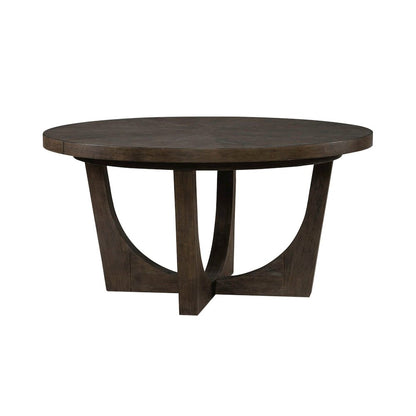 Cascade Pedestal Table for Dining Room with Removable Leaf - Satin Espresso Oak
