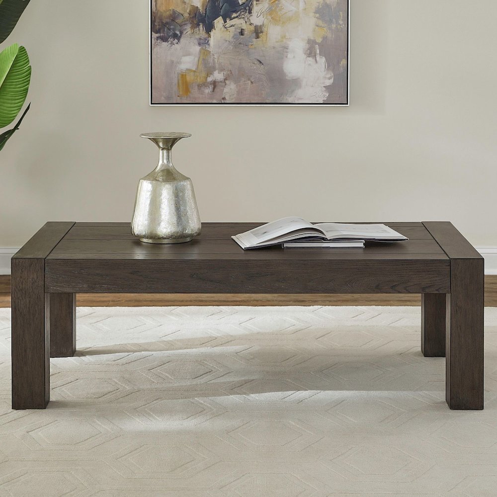 Cascade Falls Living Room Rectangular Cocktail Table - Satin Espresso