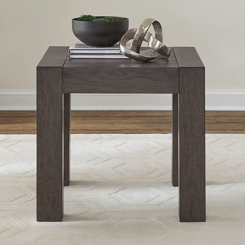 Cascade Falls Living Room Square End Table - Satin Espresso
