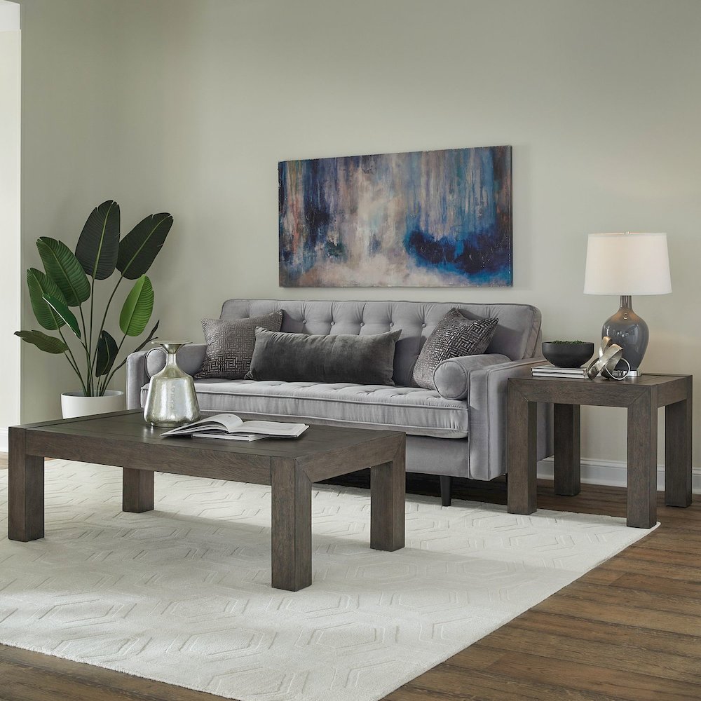 3 Piece Set - Cocktail Table, 2 Square End Tables - Satin Espresso