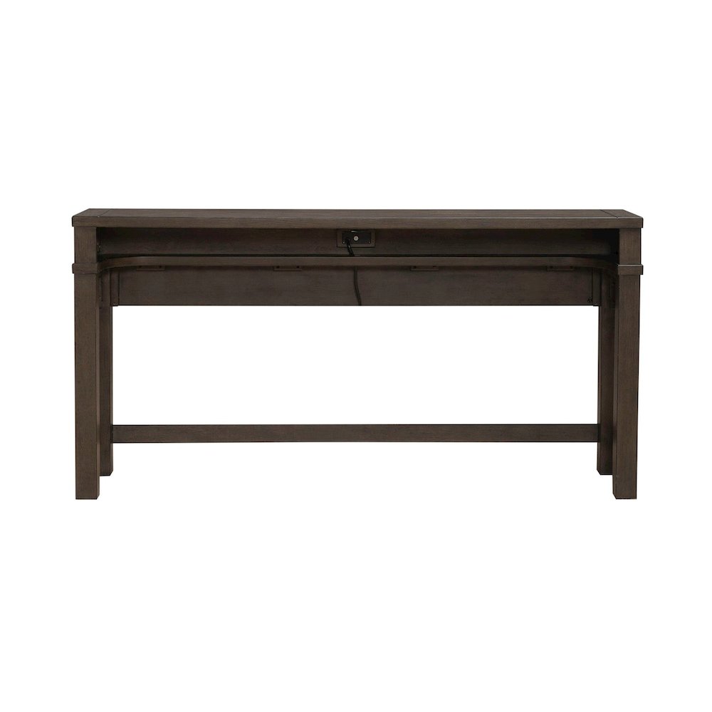 Console Bar Table with Charging Station - Satin Espresso