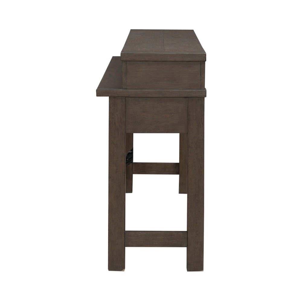 Console Bar Table with Charging Station - Satin Espresso
