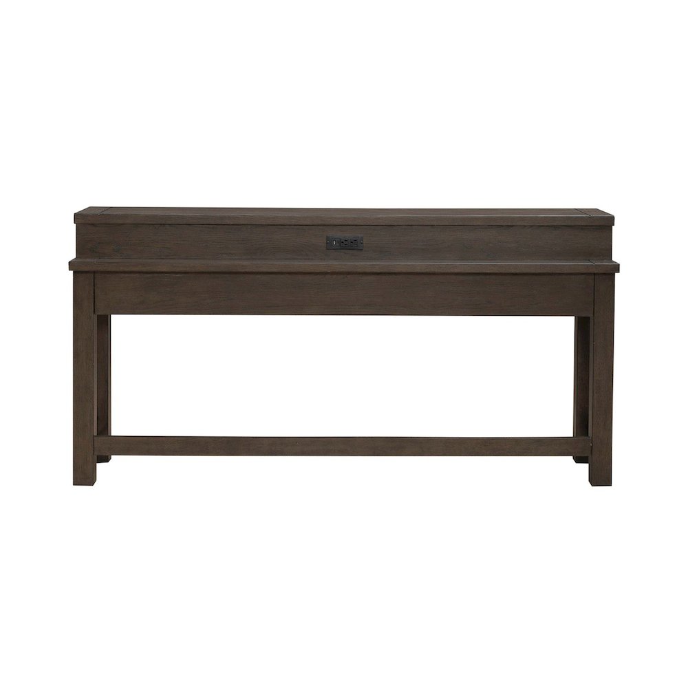 Console Bar Table with Charging Station - Satin Espresso