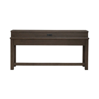 Console Bar Table with Charging Station - Satin Espresso