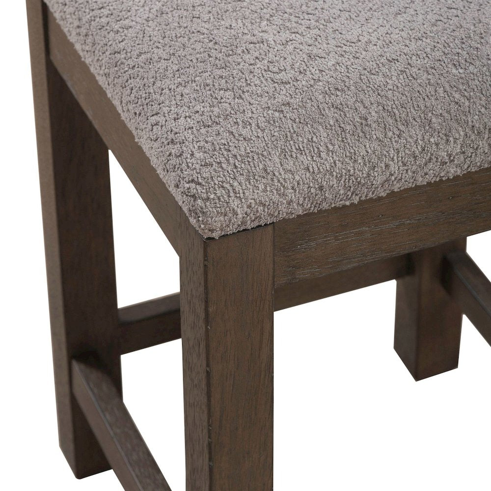 Cascade Falls Living Room Upholstered Console Stool - Satin Espresso