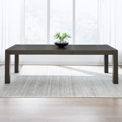 Rectangular Table for Dining Room with Self Storing Leaf - Satin Espresso Oak