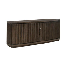 82 Inch TV Console for Living Room Media Storage  - Satin Espresso Oak