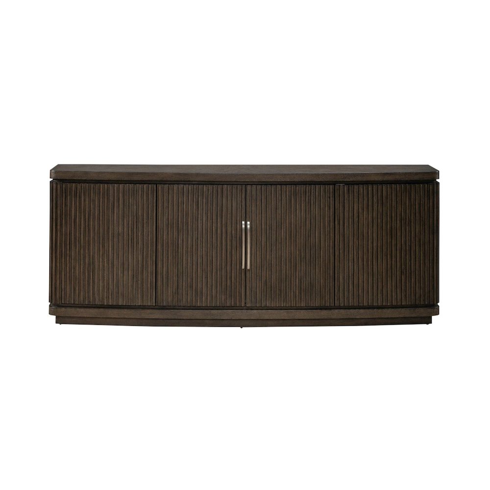 82 Inch TV Console for Living Room Media Storage  - Satin Espresso Oak