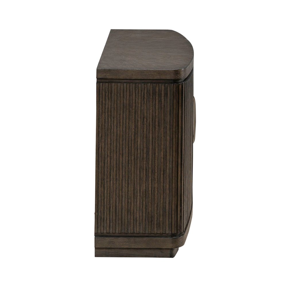 82 Inch TV Console for Living Room Media Storage  - Satin Espresso Oak