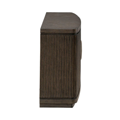 82 Inch TV Console for Living Room Media Storage  - Satin Espresso Oak