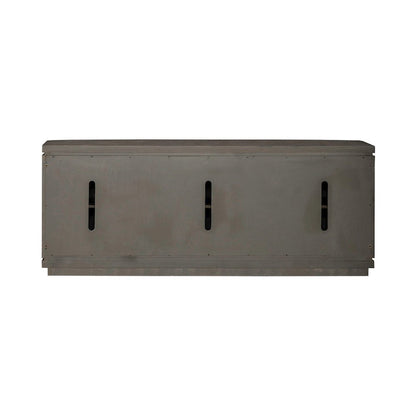 82 Inch TV Console for Living Room Media Storage  - Satin Espresso Oak