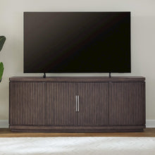 82 Inch TV Console for Living Room Media Storage  - Satin Espresso Oak